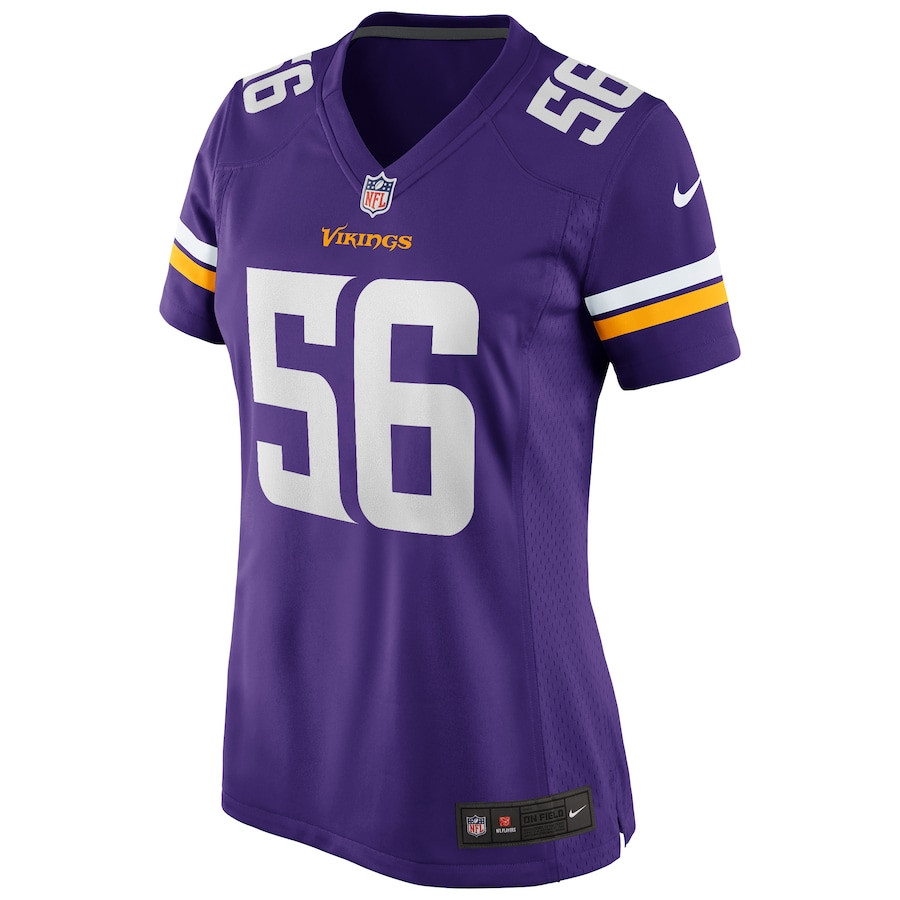 Alternative view of Chris Doleman #56 Minnesota Vikings Game Jersey - Women's | Purple
