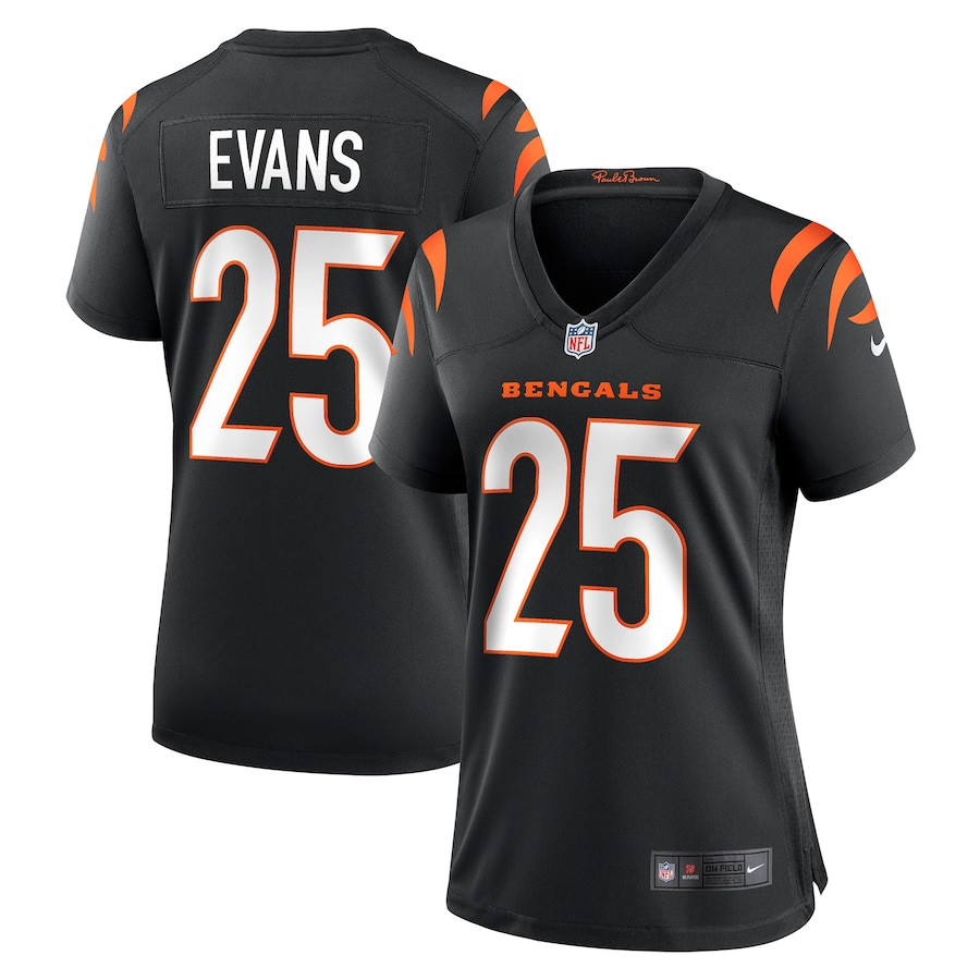 Chris Evans #25 Cincinnati Bengals Game Jersey - Women's | Black