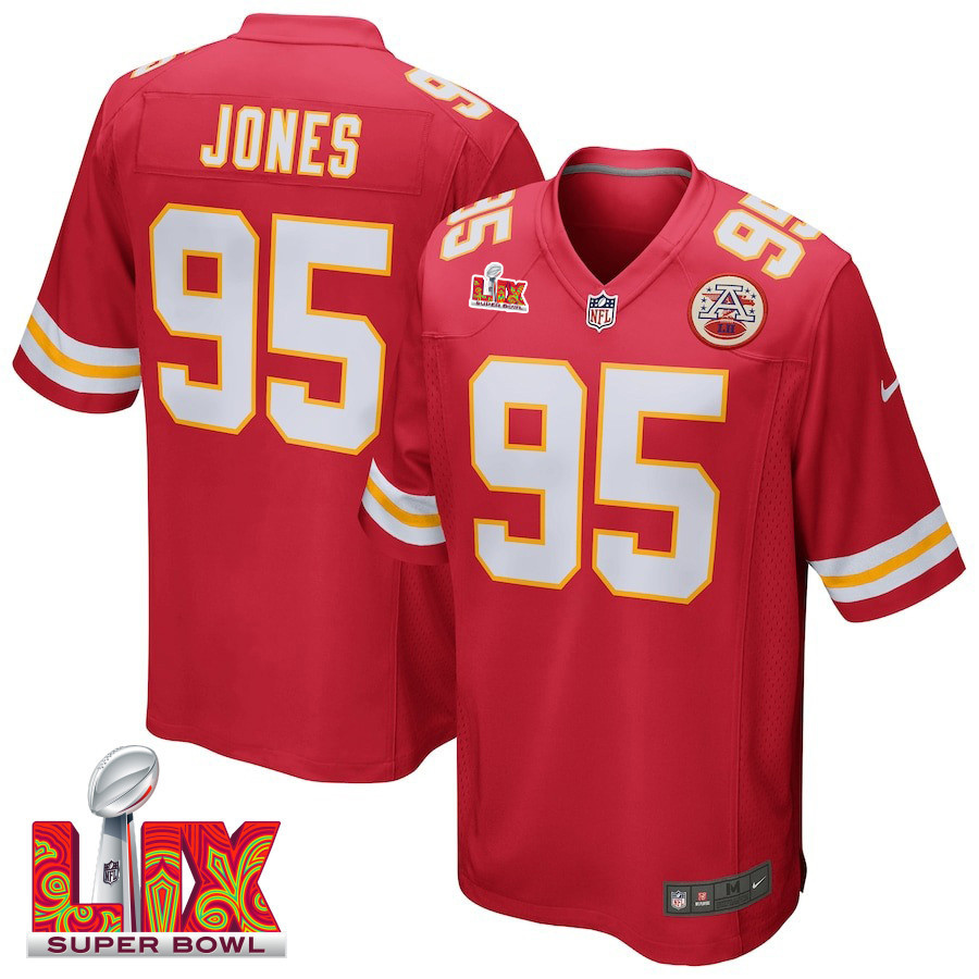 Chris Jones #95 Kansas City Chiefs Super Bowl LIX Game Jersey - Men's | Red