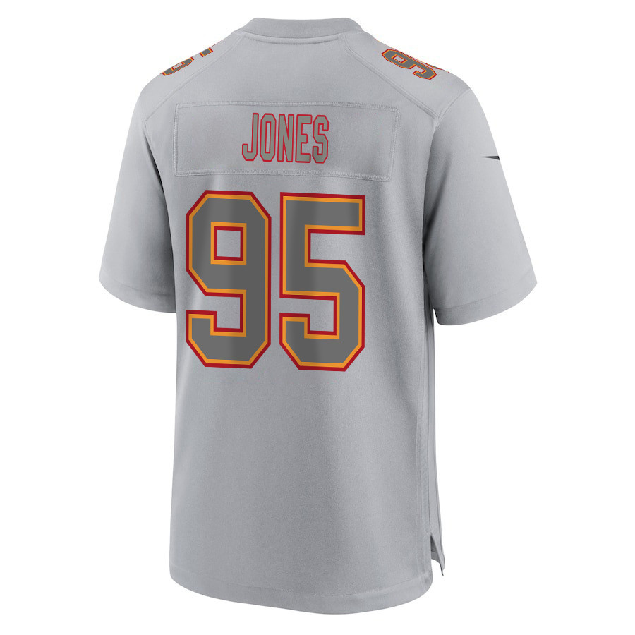 Chris Jones #95 Kansas City Chiefs Super Bowl LVIII Champions 4 Stars Patch Game Jersey - Men's | Gray - Image 3