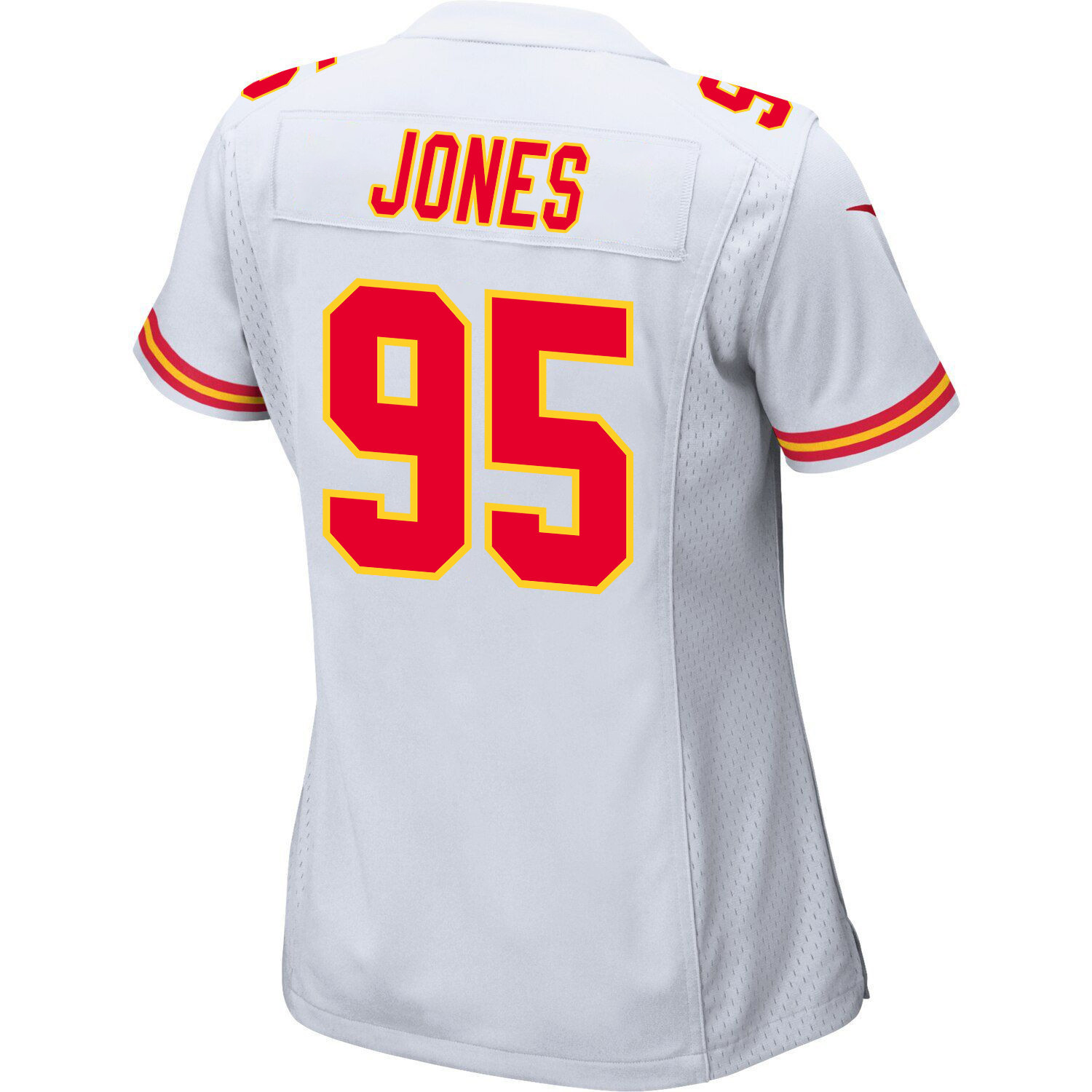 Chris Jones #95 Kansas City Chiefs Super Bowl LVIII Champions 4 Stars Patch Game Jersey - Women's | White - Image 3