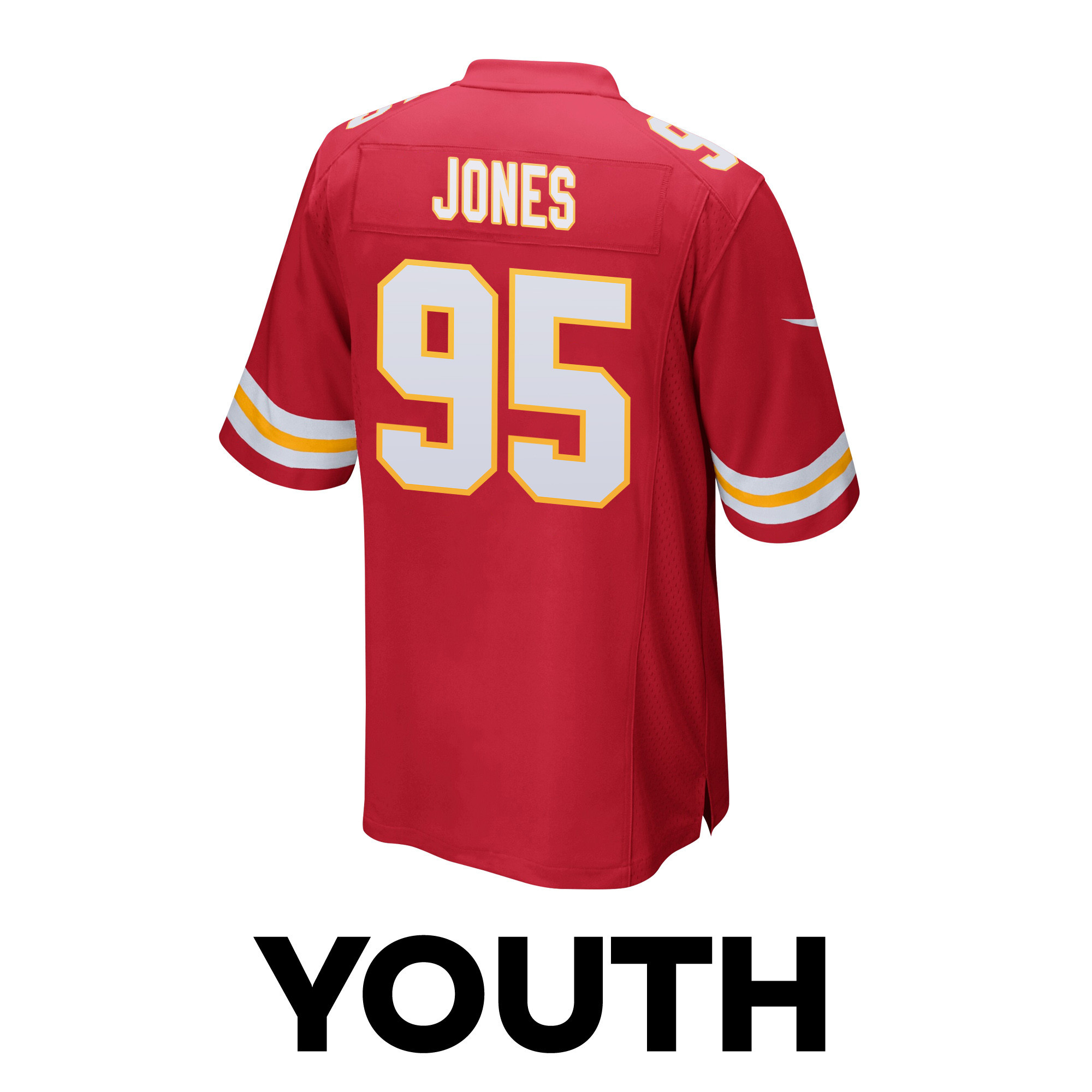 Chris Jones #95 Kansas City Chiefs Super Bowl LVIII Champions 4X Game Jersey - Youth | Red - Image 3