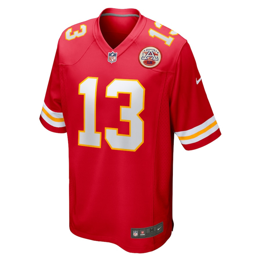Alternative view of Chris Oladokun #13 Kansas City Chiefs Game Jersey - Men's | Red