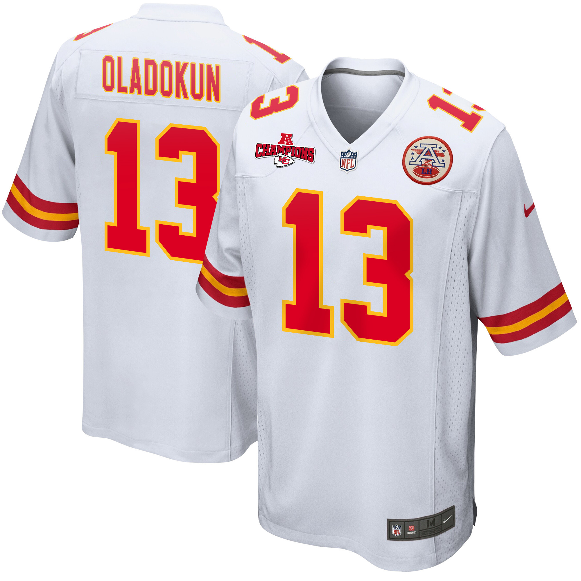 Chris Oladokun #13 Kansas City Chiefs Game Jersey - Men's | White