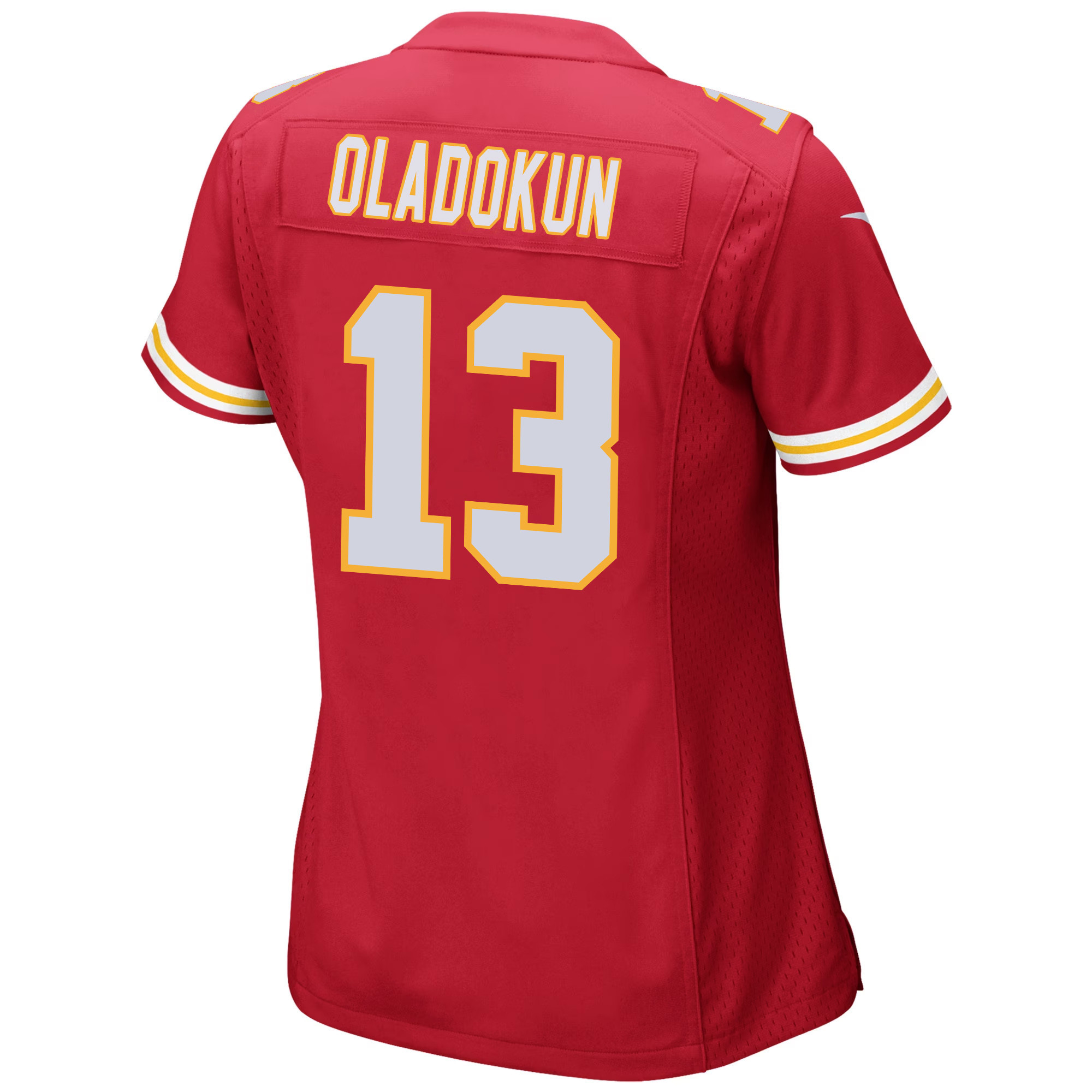 Chris Oladokun #13 Kansas City Chiefs Super Bowl LVIII Patch Game Jersey - Women's | Red - Image 3
