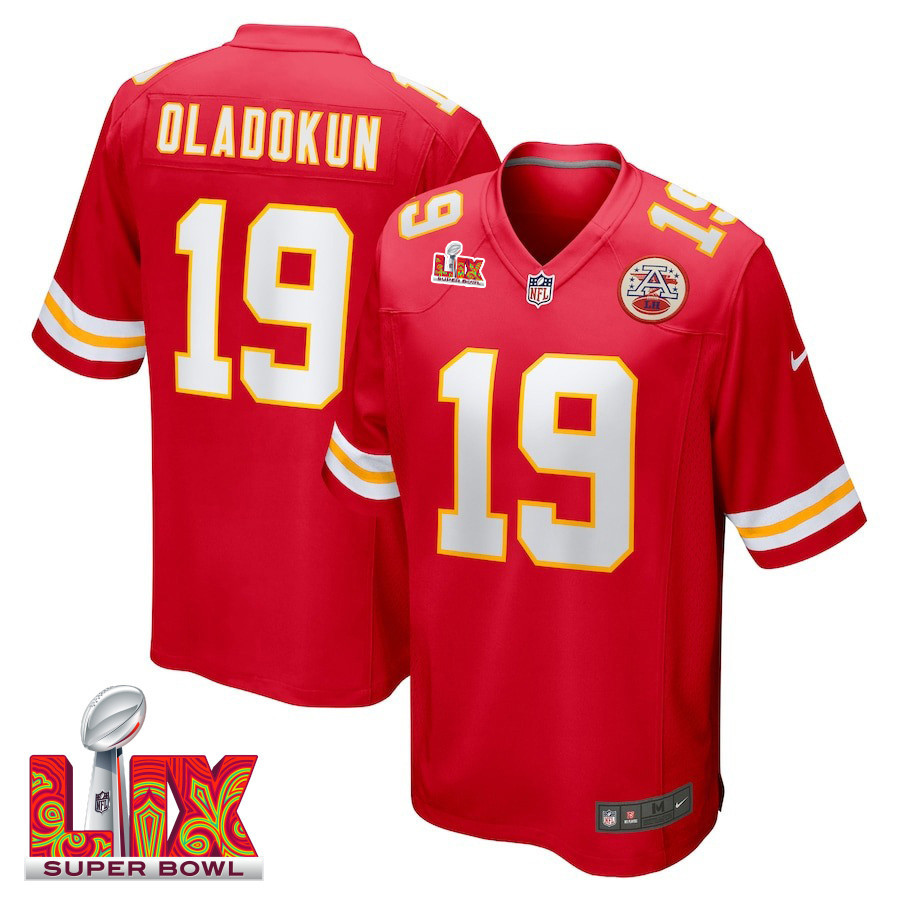 Chris Oladokun #19 Kansas City Chiefs Super Bowl LIX Game Jersey - Men's | Red