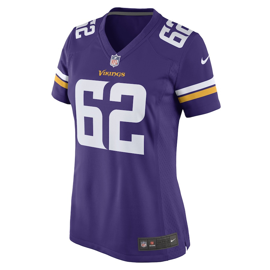 Alternative view of Chris Reed #62 Minnesota Vikings Game Jersey - Women's | Purple