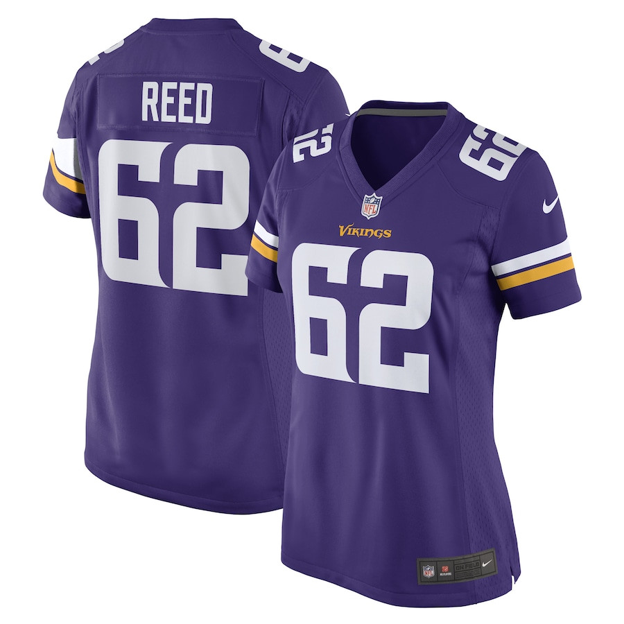 Chris Reed #62 Minnesota Vikings Game Jersey - Women's | Purple