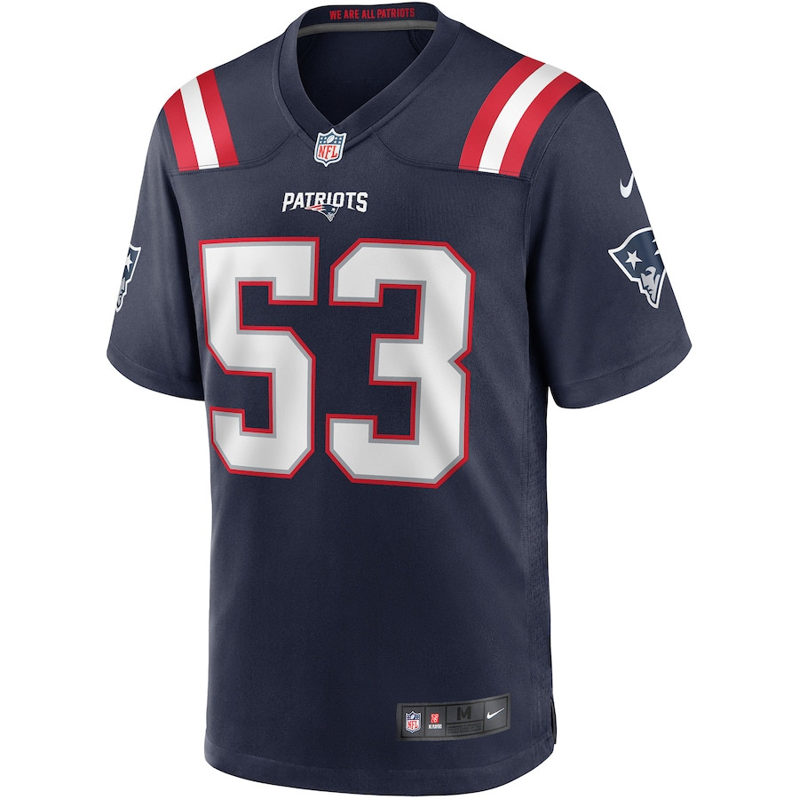 Alternative view of Chris Slade #53 New England Patriots Game Jersey - Men's | Navy