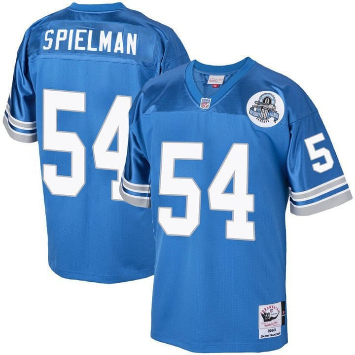 Chris Spielman #54 Detroit Lions Throwback Game Jersey - Men's | Blue