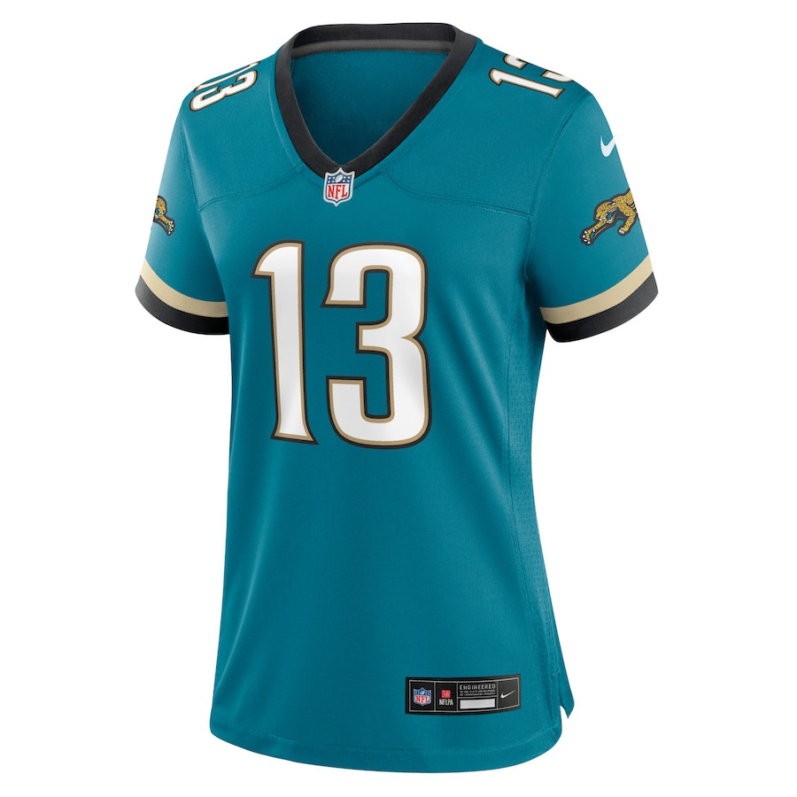 Alternative view of Christian Kirk #13 Jacksonville Jaguars Throwback Game Jersey - Women's | Teal