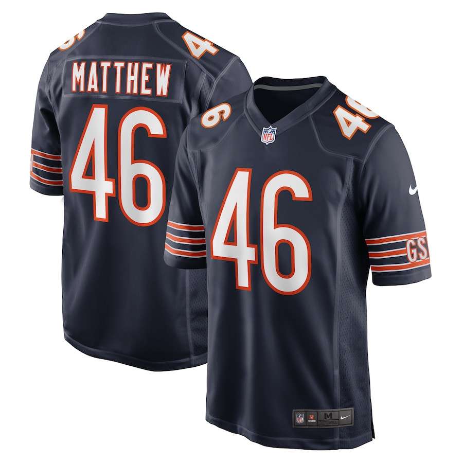 Christian Matthew #46 Chicago Bears Game Jersey - Men's | Navy