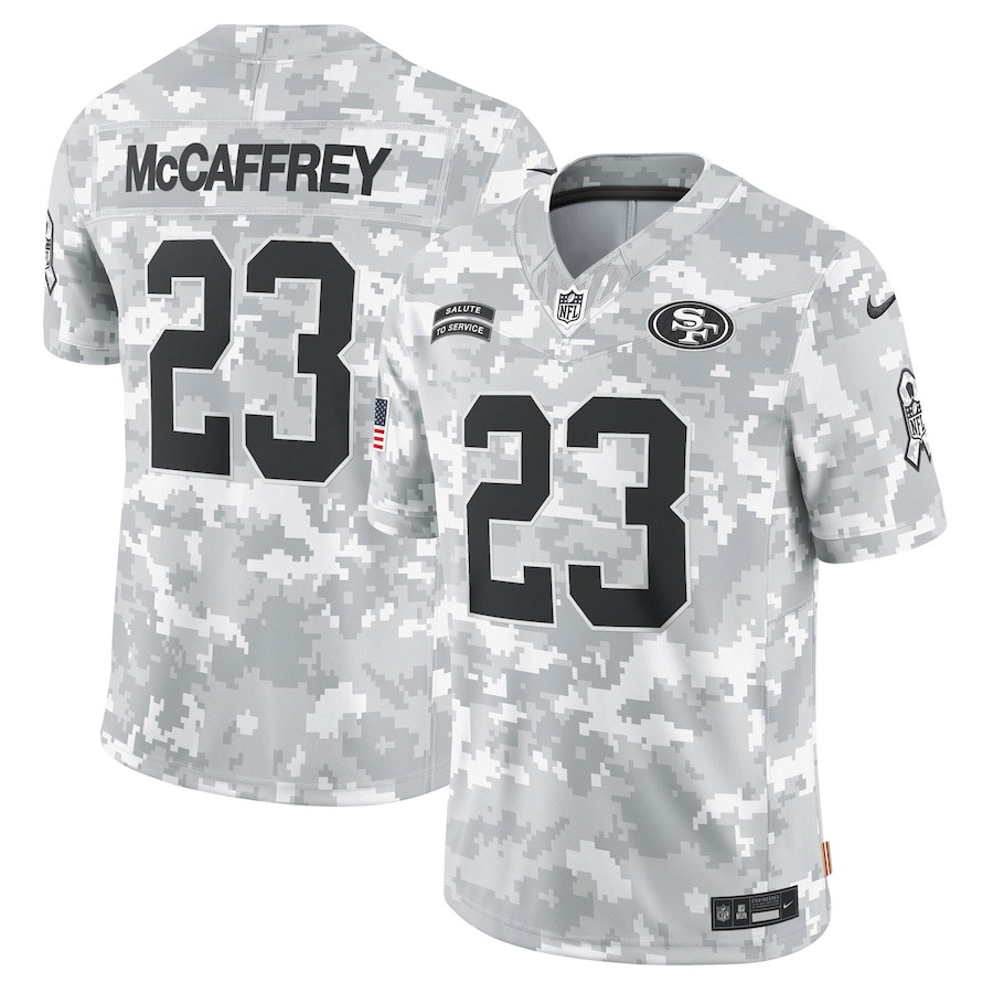 Christian McCaffrey #23 San Francisco 49ers Salute To Service Limited Jersey - Men's | Arctic Camo