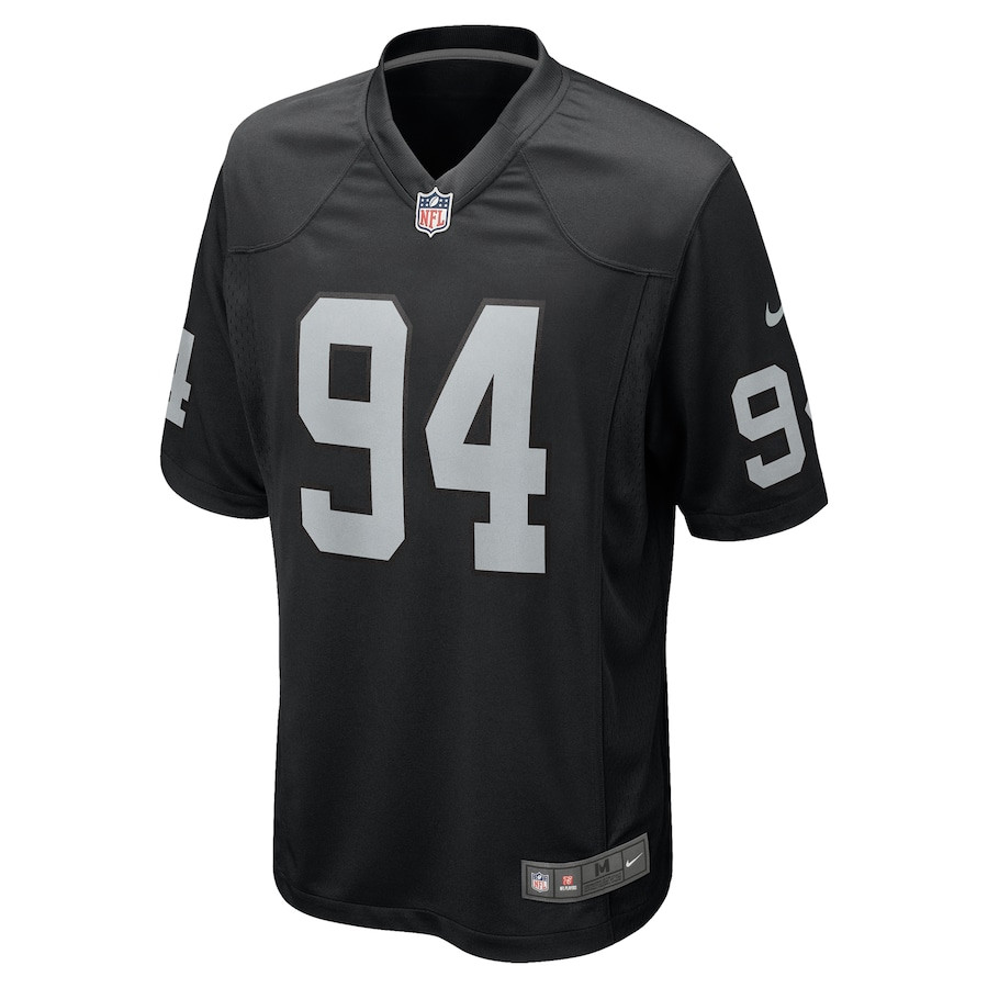 Alternative view of Christian Wilkins #94 Las Vegas Raiders Game Jersey - Men's | Black