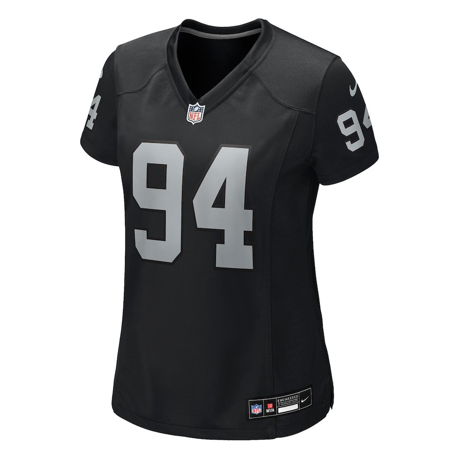 Alternative view of Christian Wilkins #94 Las Vegas Raiders Game Jersey - Women's | Black