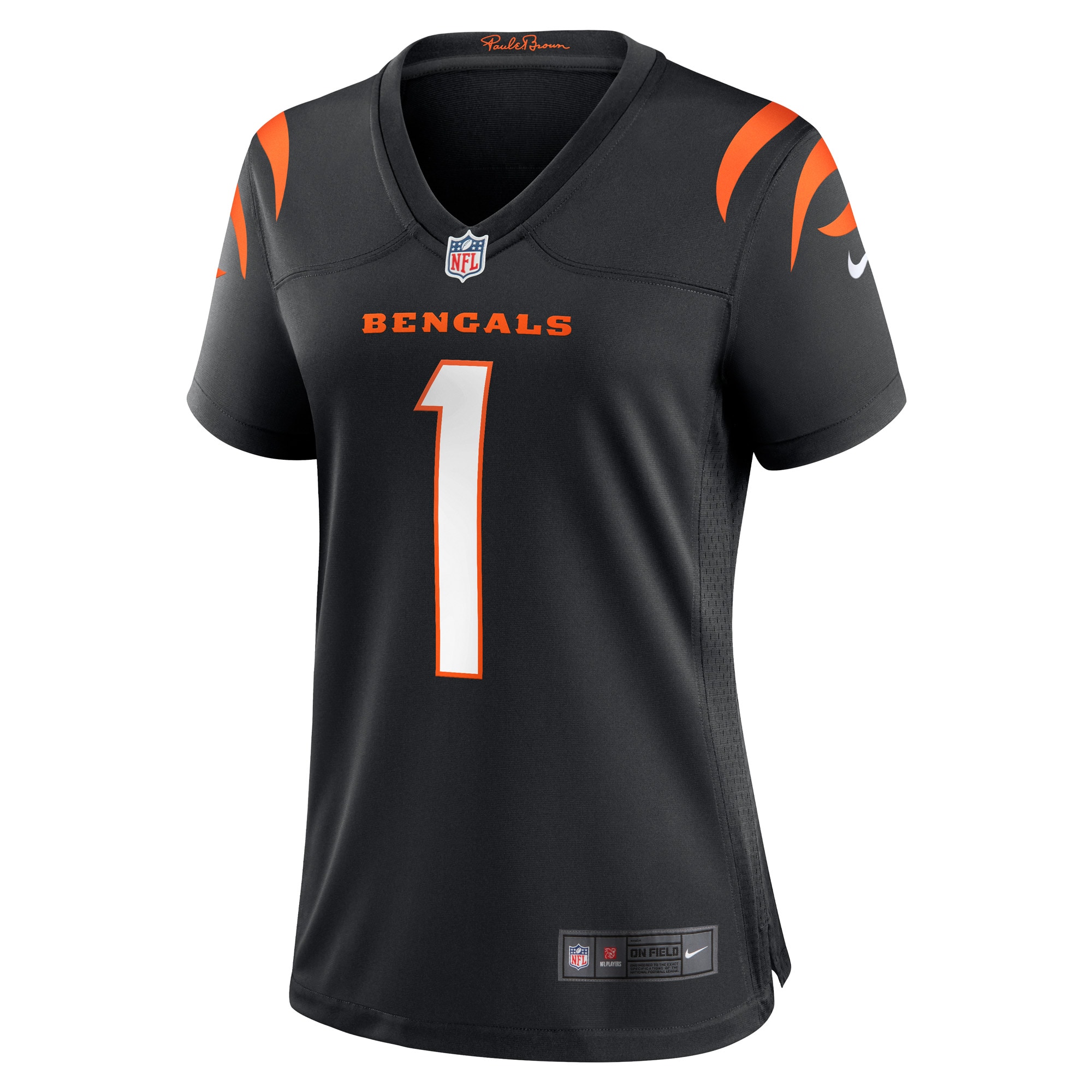 Alternative view of Cincinnati Bengals Number #1 Cincinnati Bengals Game Jersey - Women's