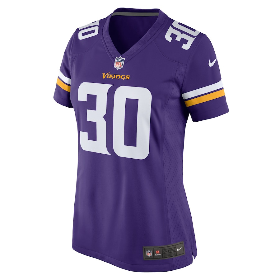 Alternative view of C.J. Ham #30 Minnesota Vikings Game Jersey - Women's | Purple