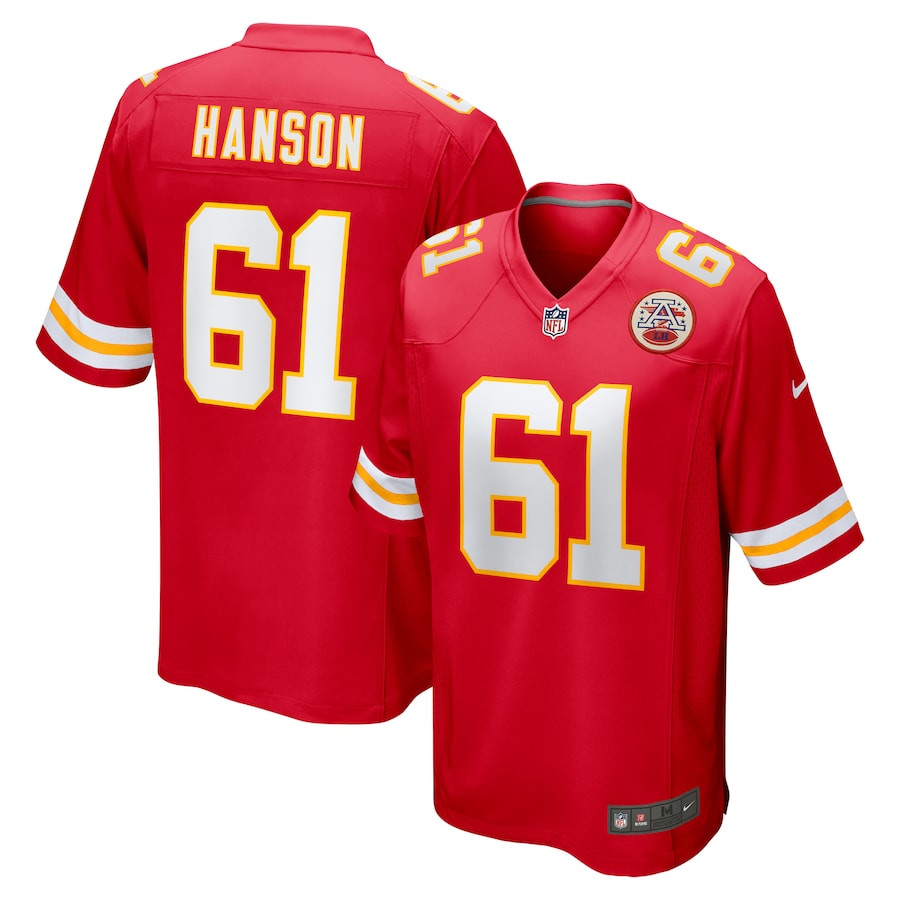 C.J. Hanson #61 Kansas City Chiefs Game Jersey - Men's | Red
