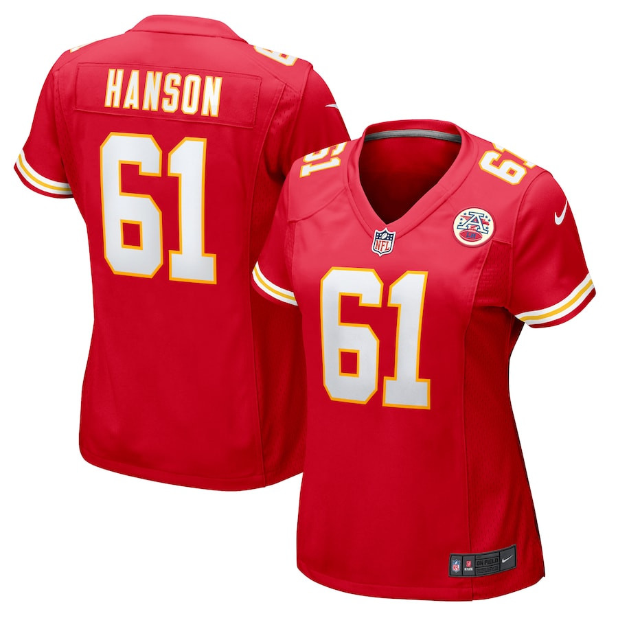 C.J. Hanson #61 Kansas City Chiefs Game Jersey - Women's | Red