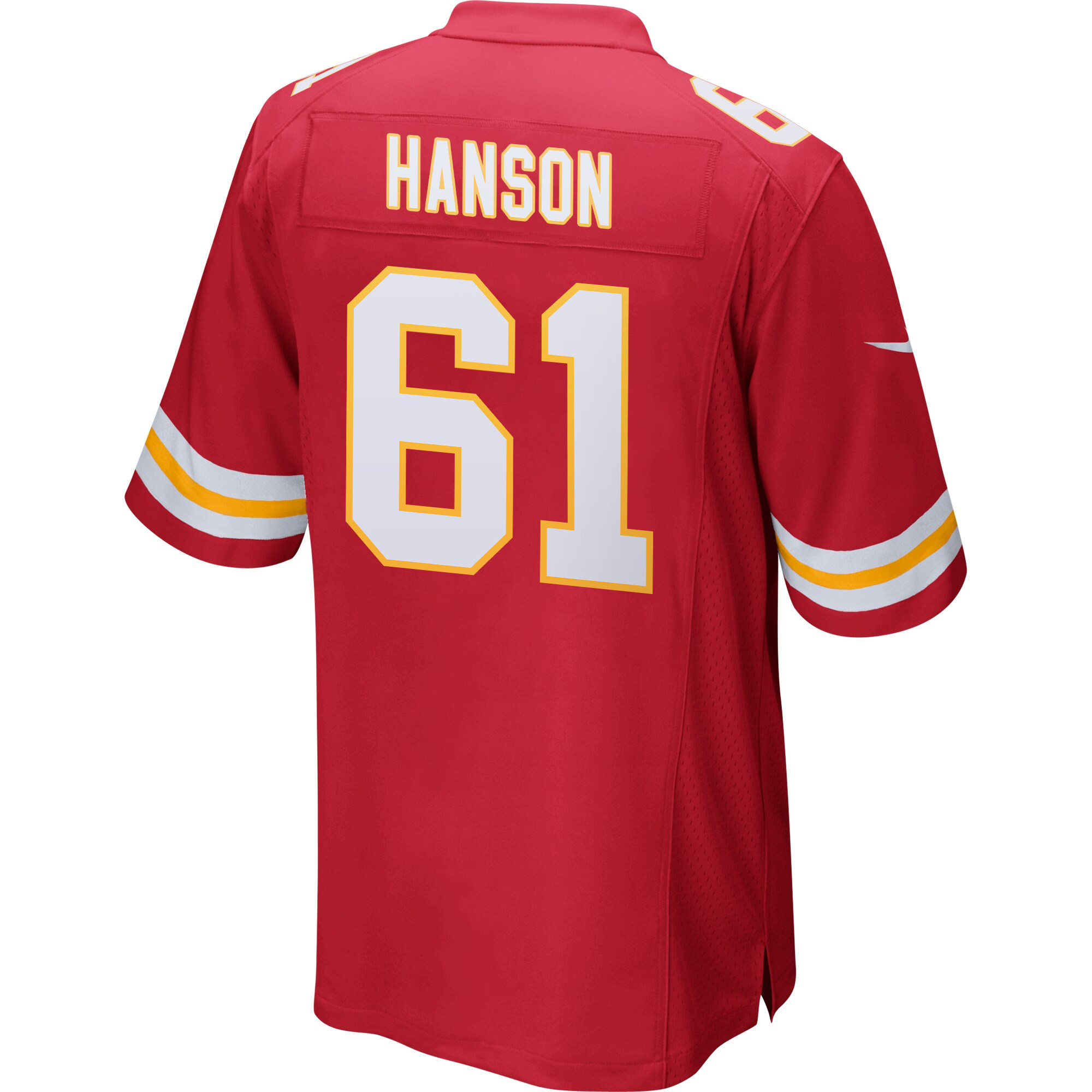 Alternative view of C.J. Hanson #61 Kansas City Chiefs Super Bowl LIX Game Jersey - Men's | Red