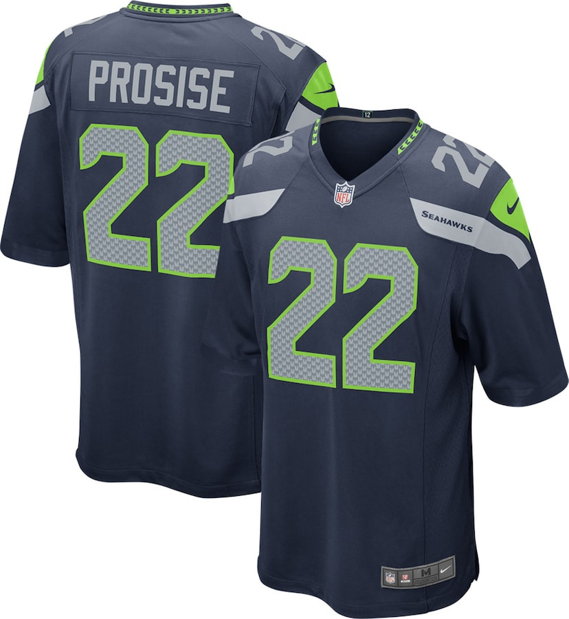 C.J. Prosise #22 Seattle Seahawks Game Jersey - Youth | College Navy