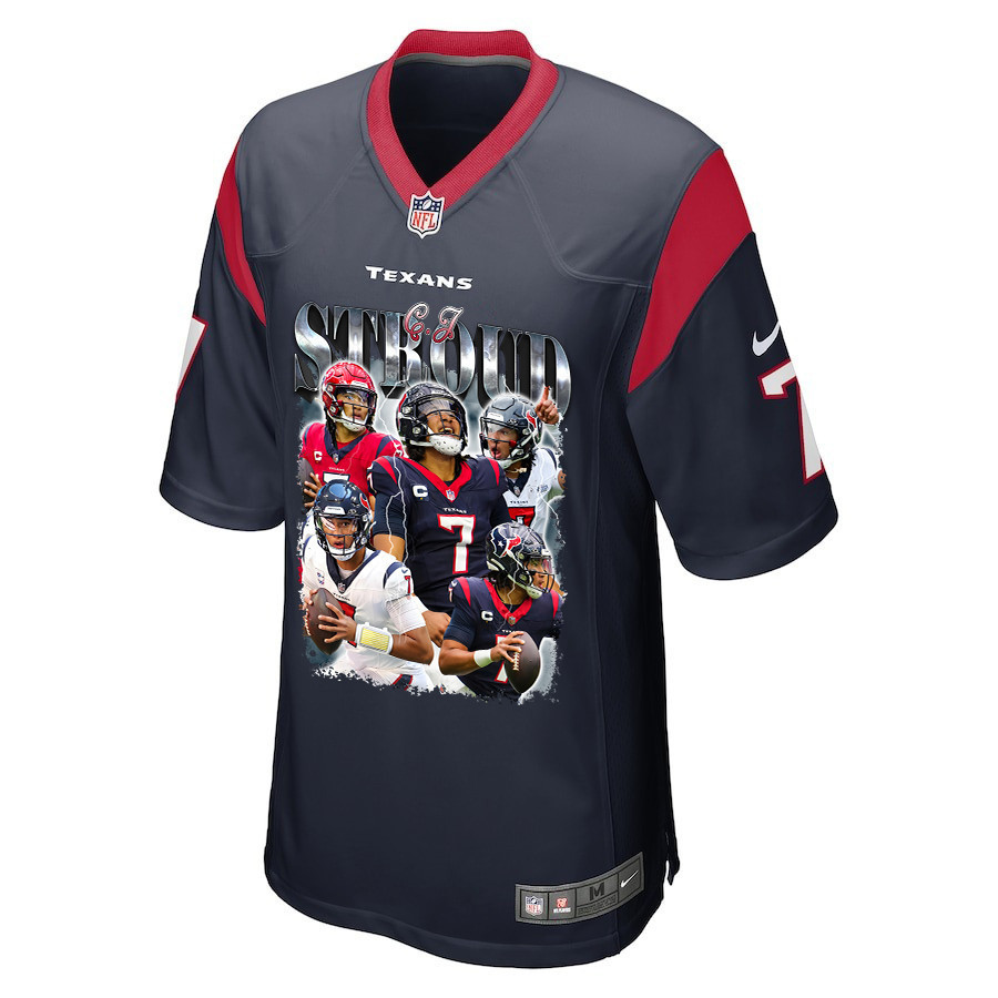 Alternative view of C.J. Stroud #7 Houston Texans Game Jersey - Men's | Navy