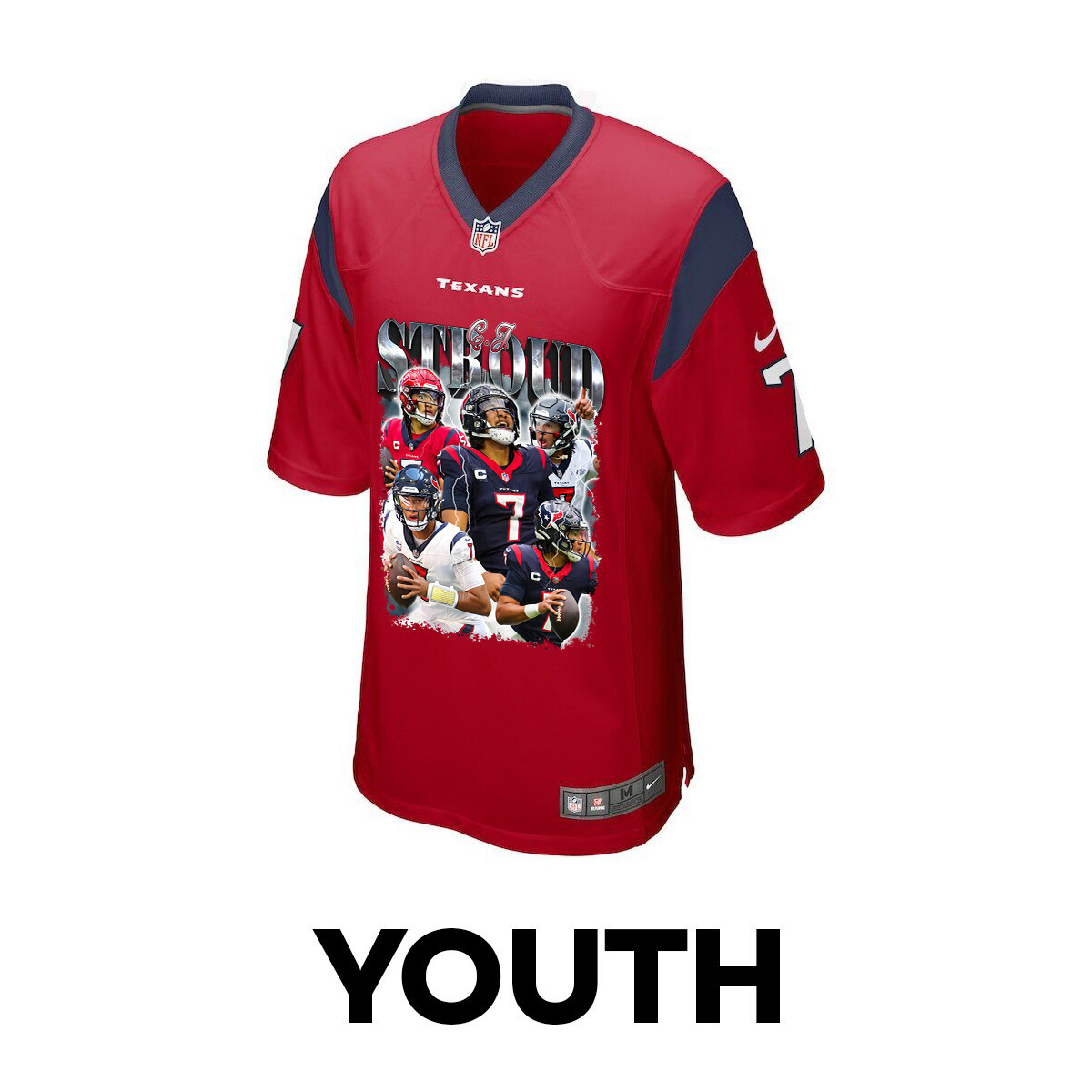 Alternative view of C.J. Stroud #7 Houston Texans Game Jersey - Youth | Red