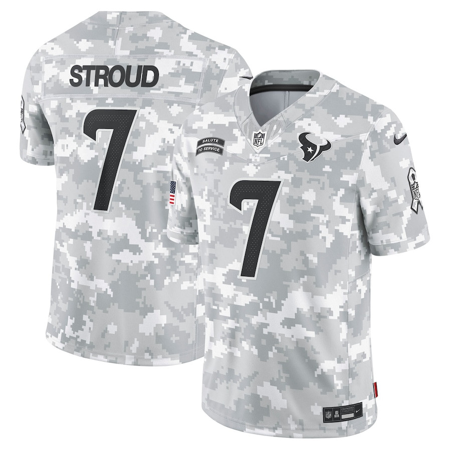 C.J. Stroud #7 Houston Texans Salute To Service Limited Jersey - Men's | Arctic Camo