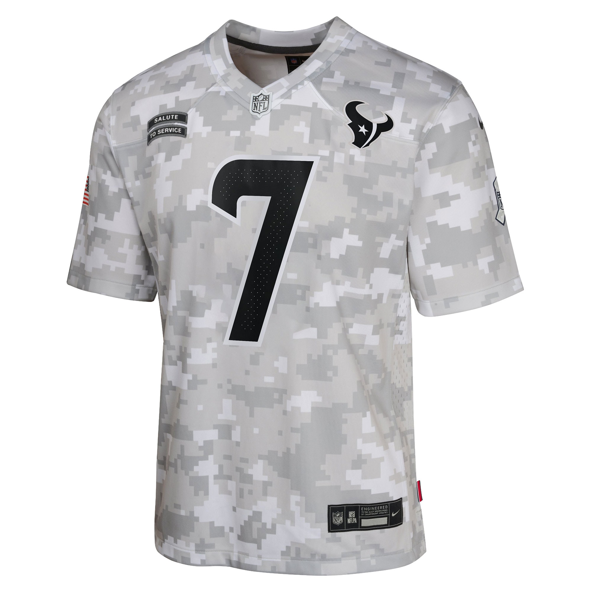 Alternative view of C.J. Stroud Houston Texans Salute To Service Game Jersey - Youth
