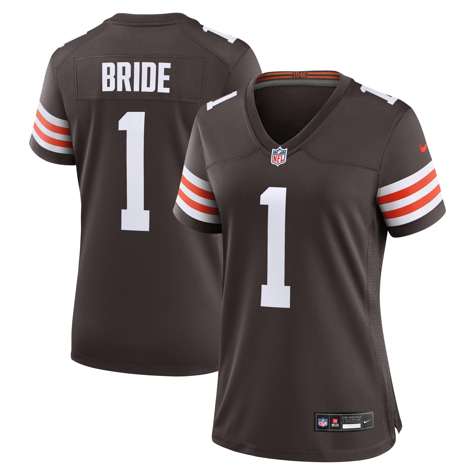 Cleveland Browns Number #1 Cleveland Browns Game Jersey - Women's