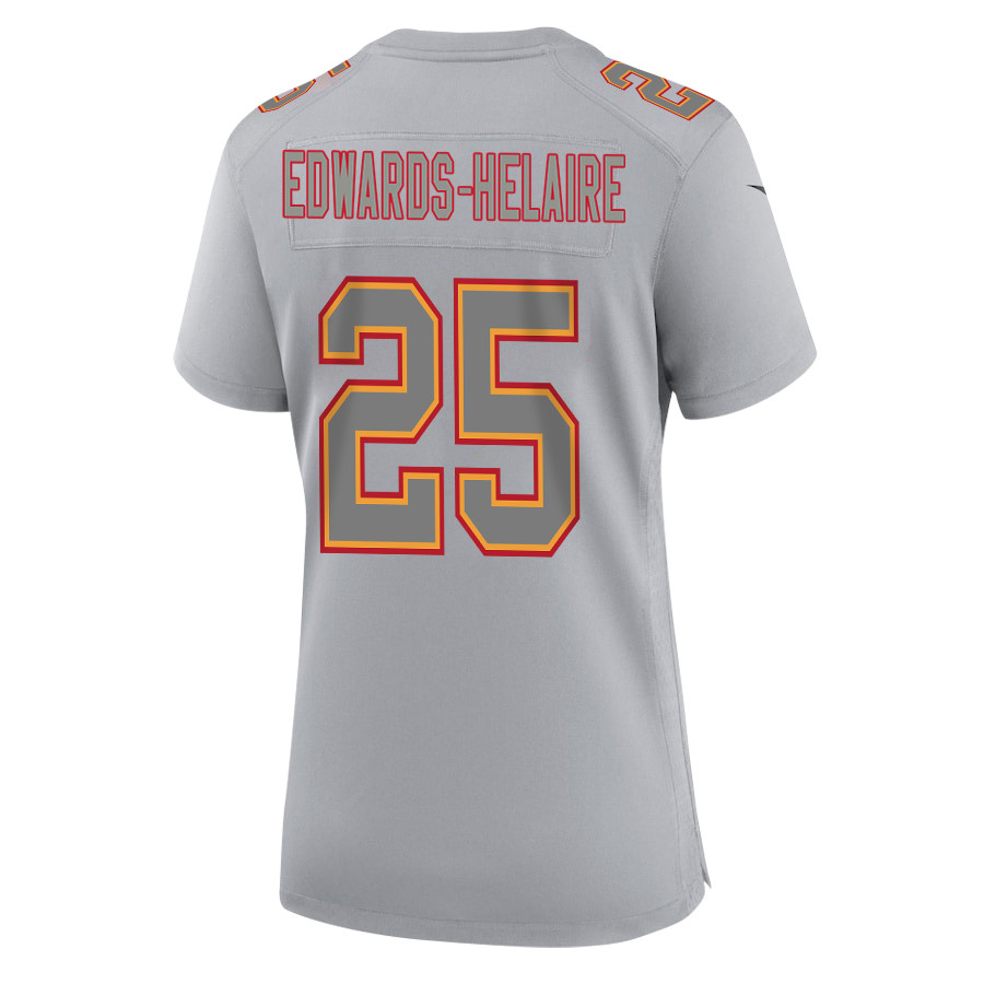 Clyde Edwards-Helaire #25 Kansas City Chiefs Super Bowl LVIII Champions 4X Game Jersey - Women's | Gray - Image 3