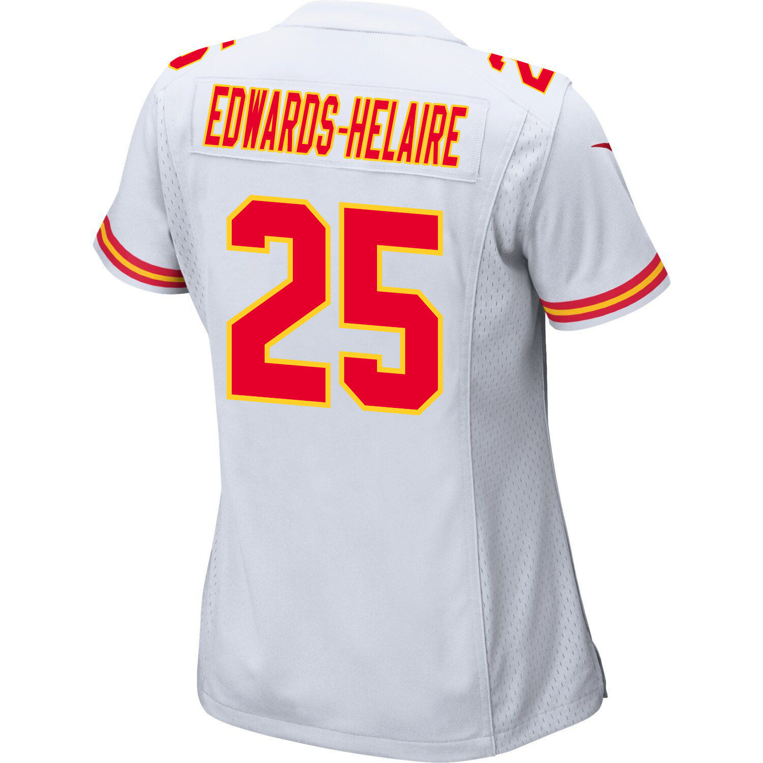 Clyde Edwards-Helaire #25 Kansas City Chiefs Super Bowl LVIII Champions 4X Game Jersey - Women's | White - Image 3