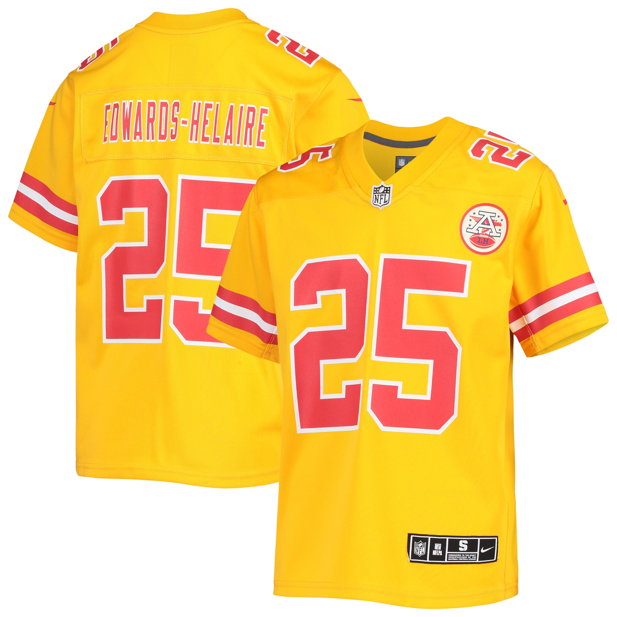 Clyde Edwards-Helaire Kansas City Chiefs Inverted Game Jersey - Youth | Helaire Gold Inverted Team Game Jersey