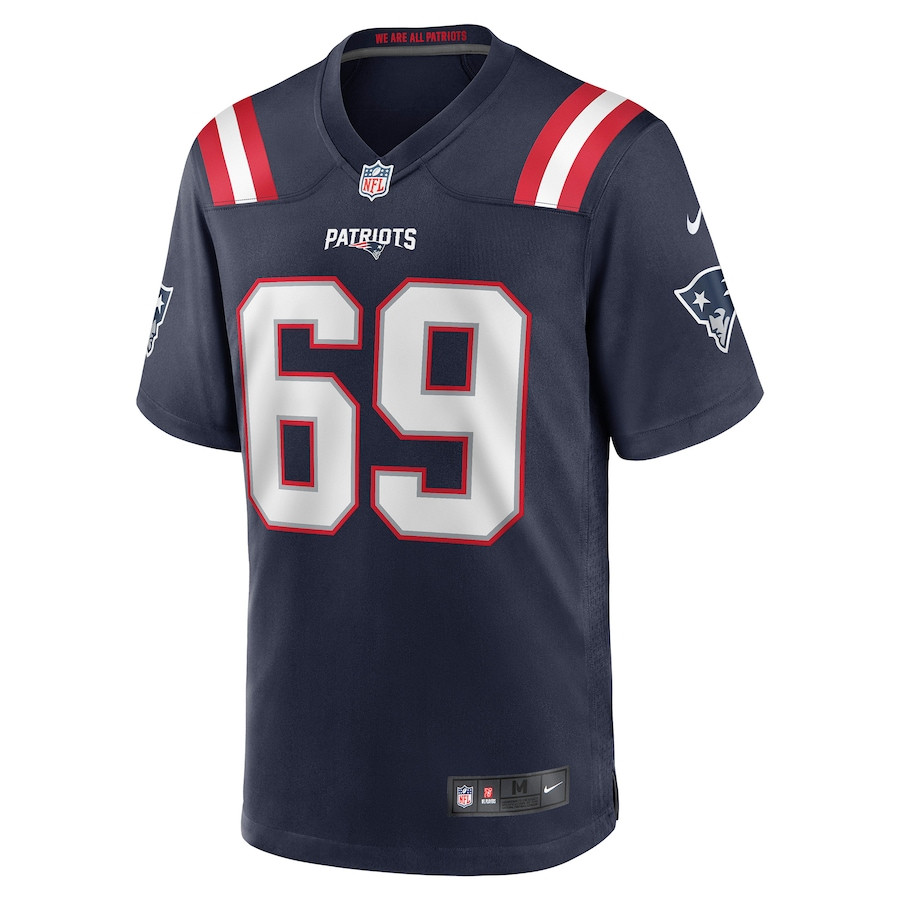Alternative view of Cole Strange #69 New England Patriots Game Jersey - Men's | Navy