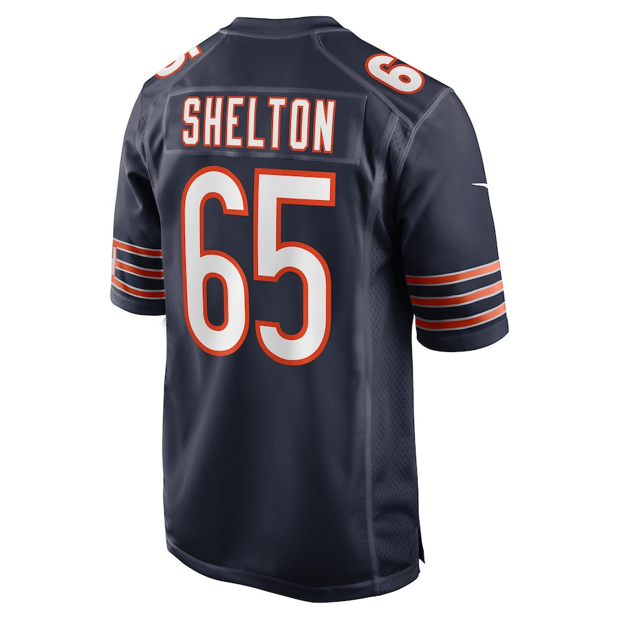 Coleman Shelton #65 Chicago Bears Game Jersey - Men's | Navy - Image 3