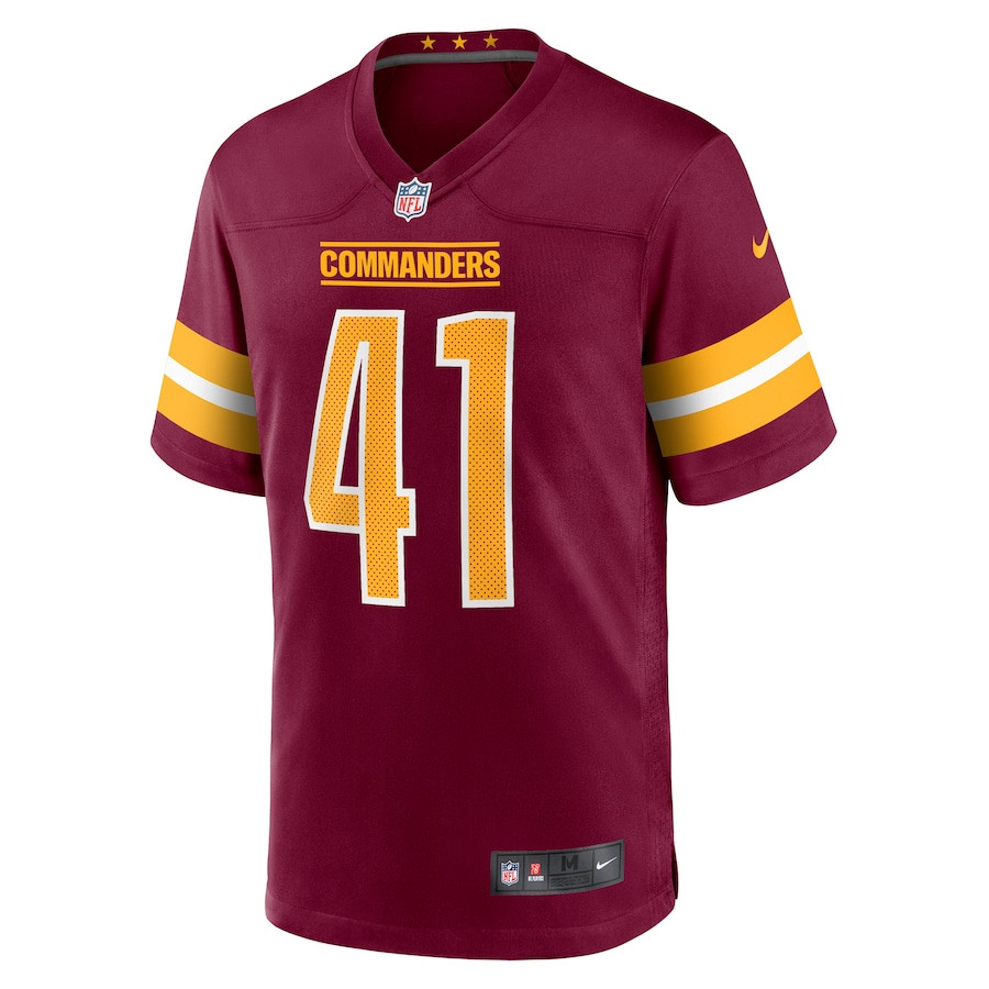 Alternative view of Colson Yankoff #41 Washington Commanders Game Jersey - Men's | Burgundy