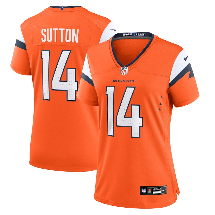 Courtland Sutton #14 Denver Broncos Game Jersey - Women's | Orange