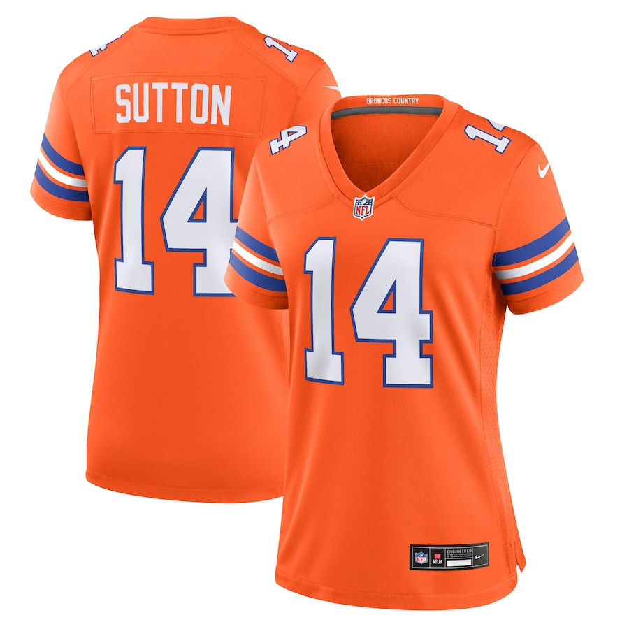 Courtland Sutton #14 Denver Broncos Throwback Game Jersey - Women's | Orange