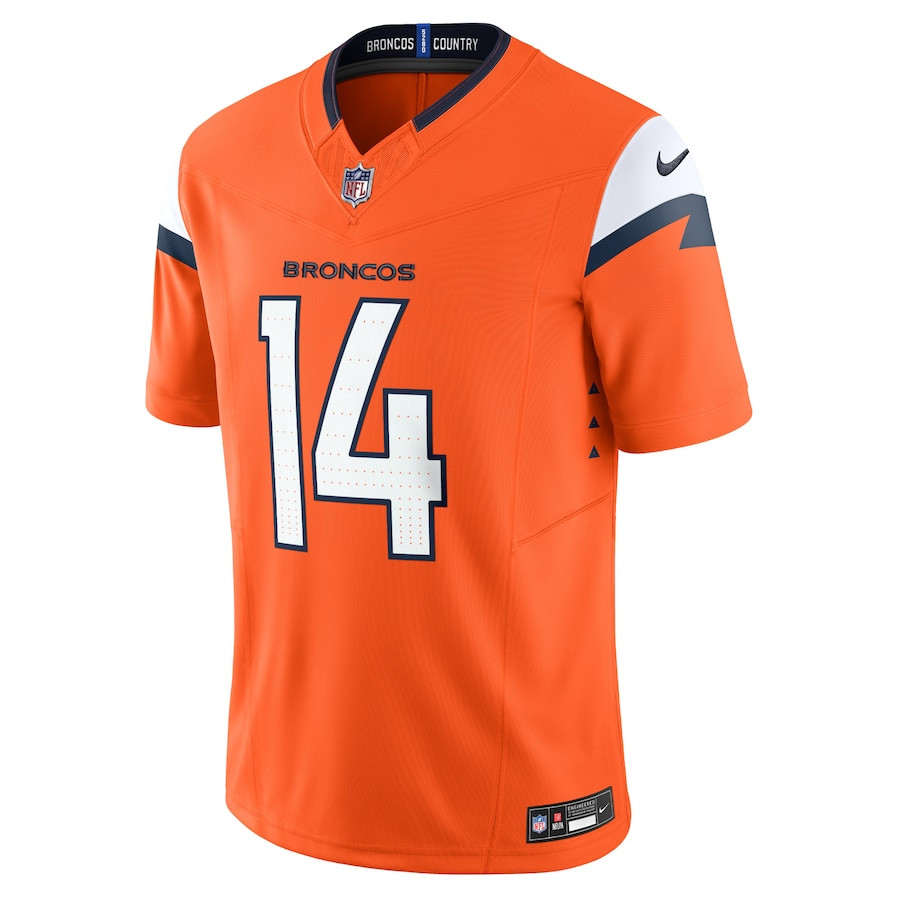 Alternative view of Courtland Sutton #14 Denver Broncos Vapor F.U.S.E. Limited Jersey - Men's | Orange