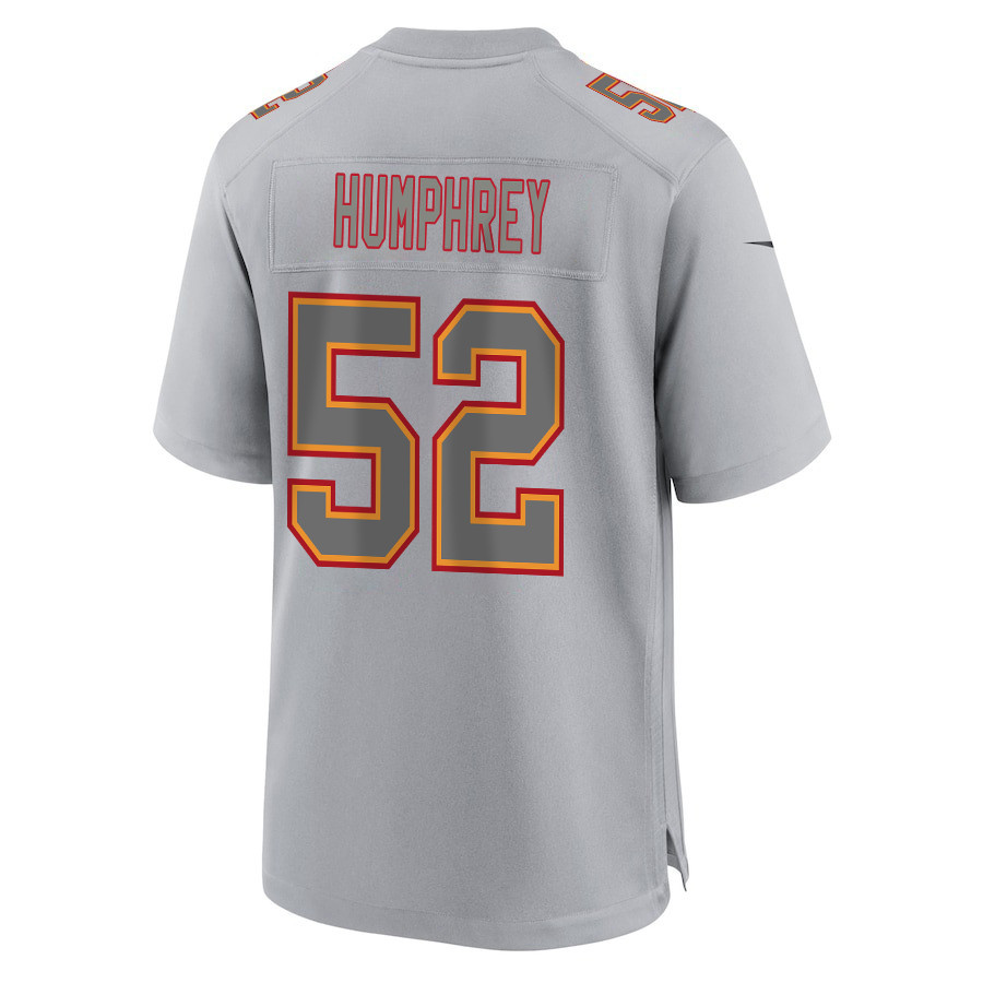 Creed Humphrey #52 Kansas City Chiefs Super Bowl LVIII Champions 4 Stars Patch Game Jersey - Men's | Gray - Image 3