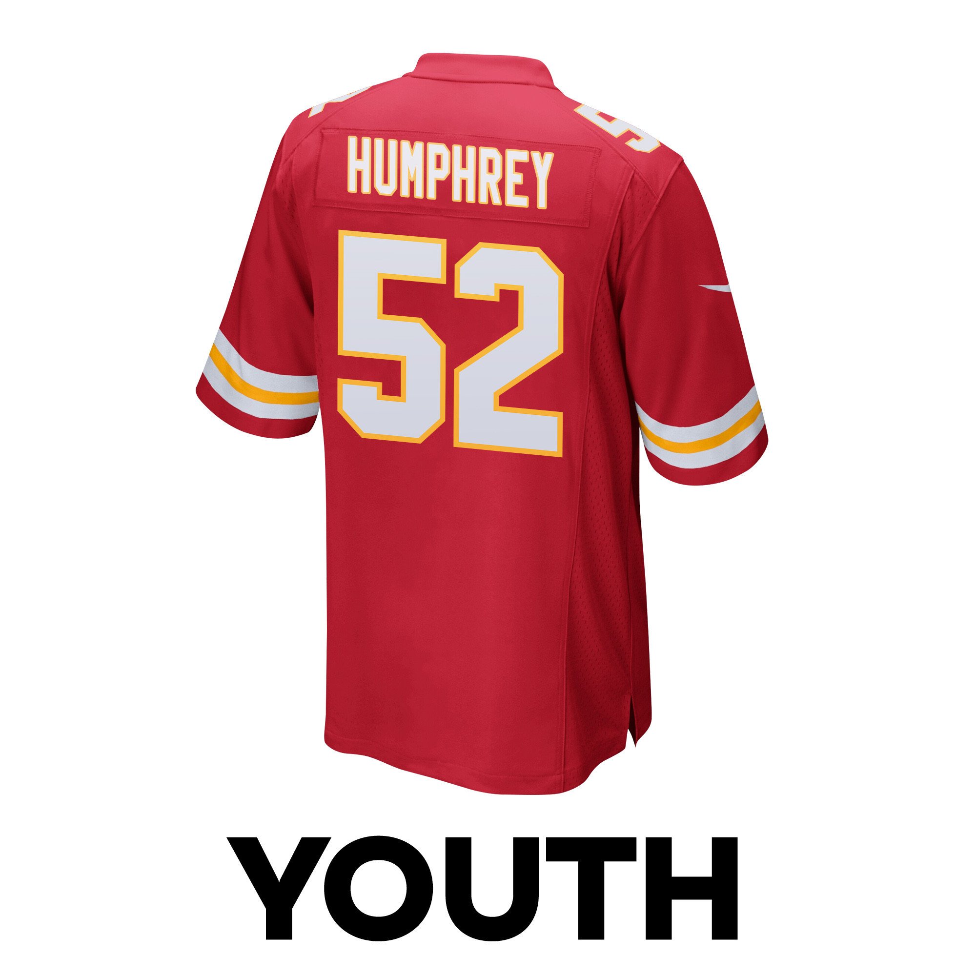 Creed Humphrey #52 Kansas City Chiefs Super Bowl LVIII Patch Game Jersey - Youth | Red - Image 3