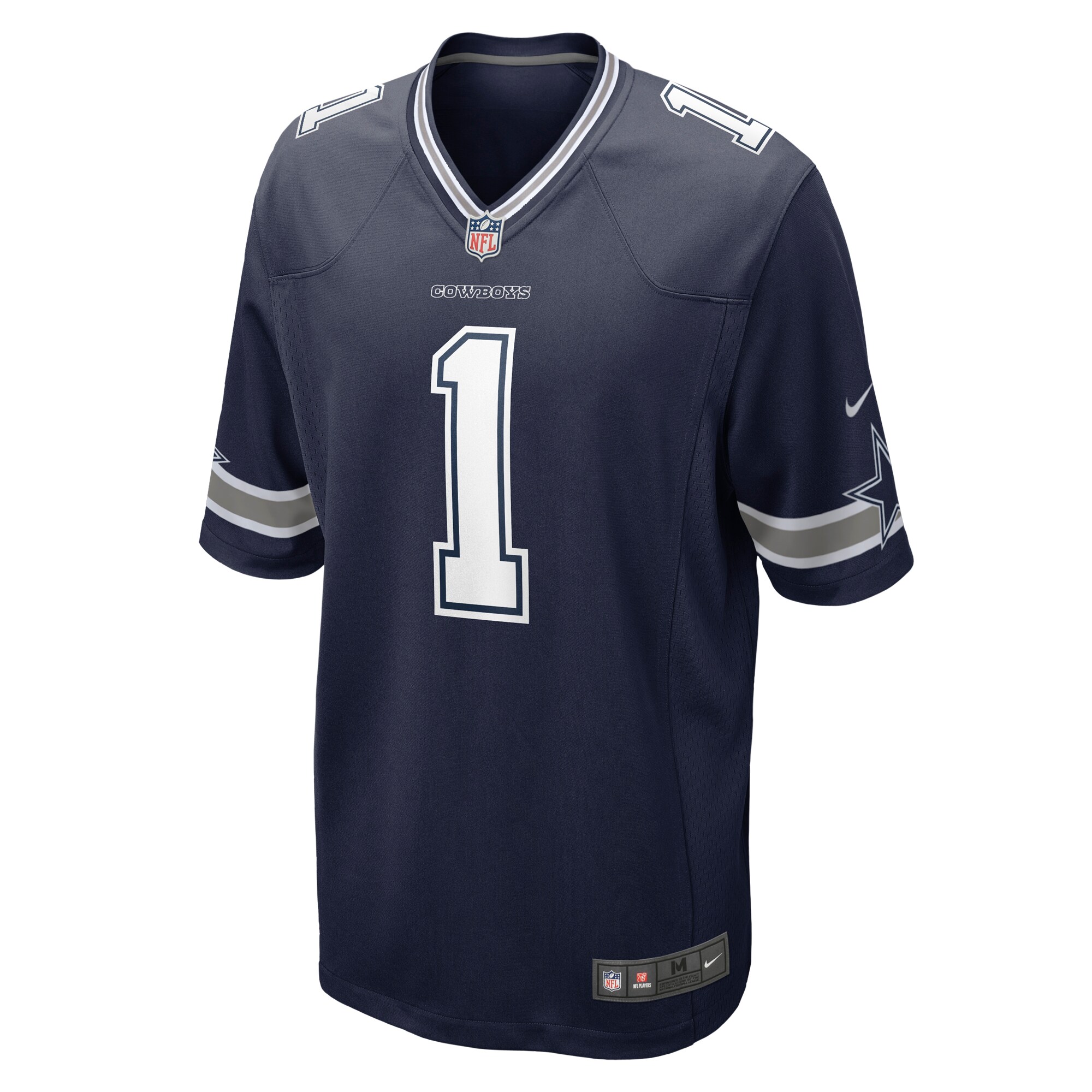 Alternative view of Dallas Cowboys Number #1 Dallas Cowboys Game Jersey - Men's