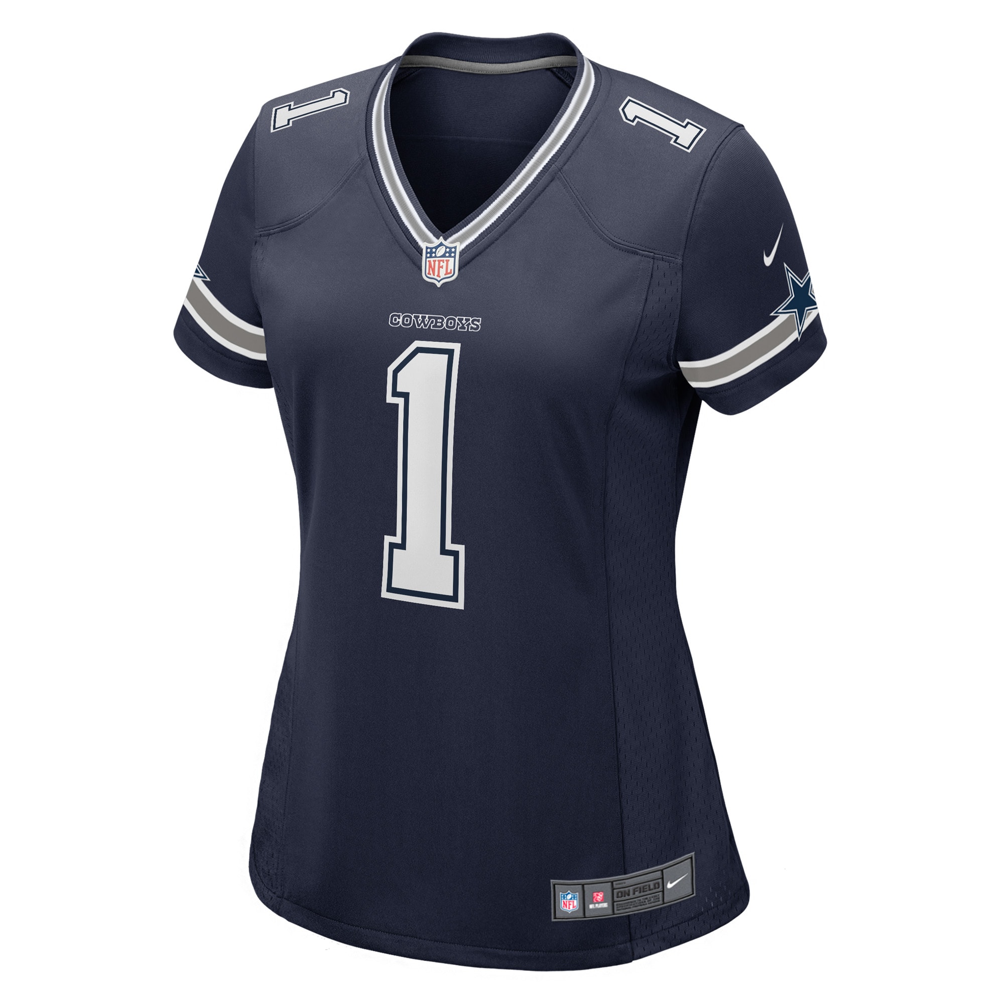 Alternative view of Dallas Cowboys Number #1 Dallas Cowboys Game Jersey - Women's