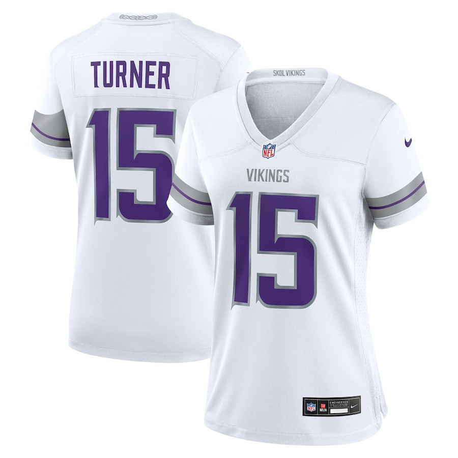 Dallas Turner #15 Minnesota Vikings Alternate Game Jersey - Women's | White