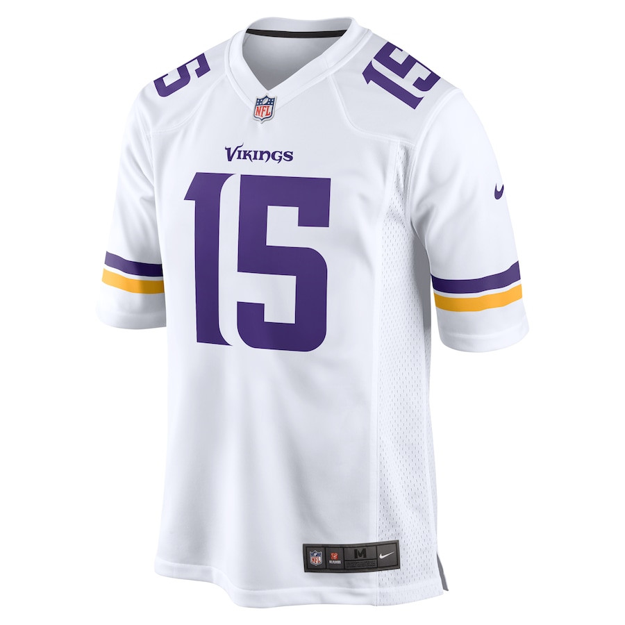 Alternative view of Dallas Turner #15 Minnesota Vikings Game Jersey - Men's | White