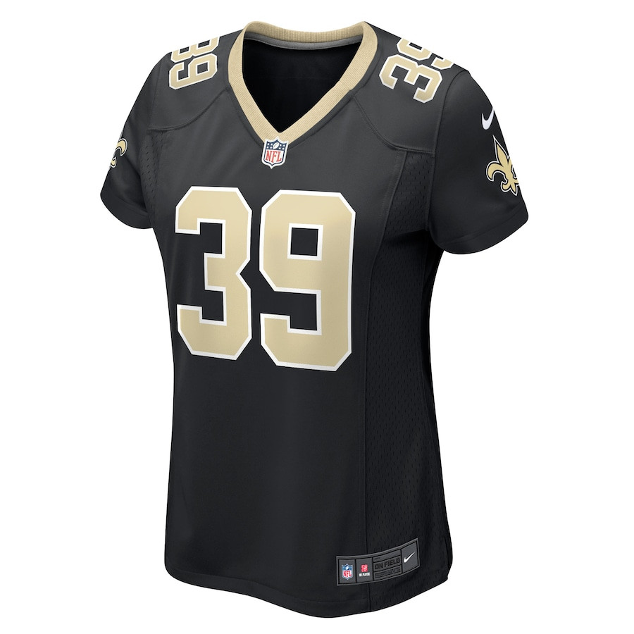 Alternative view of DaMarcus Fields #39 New Orleans Saints Game Jersey - Women's | Black