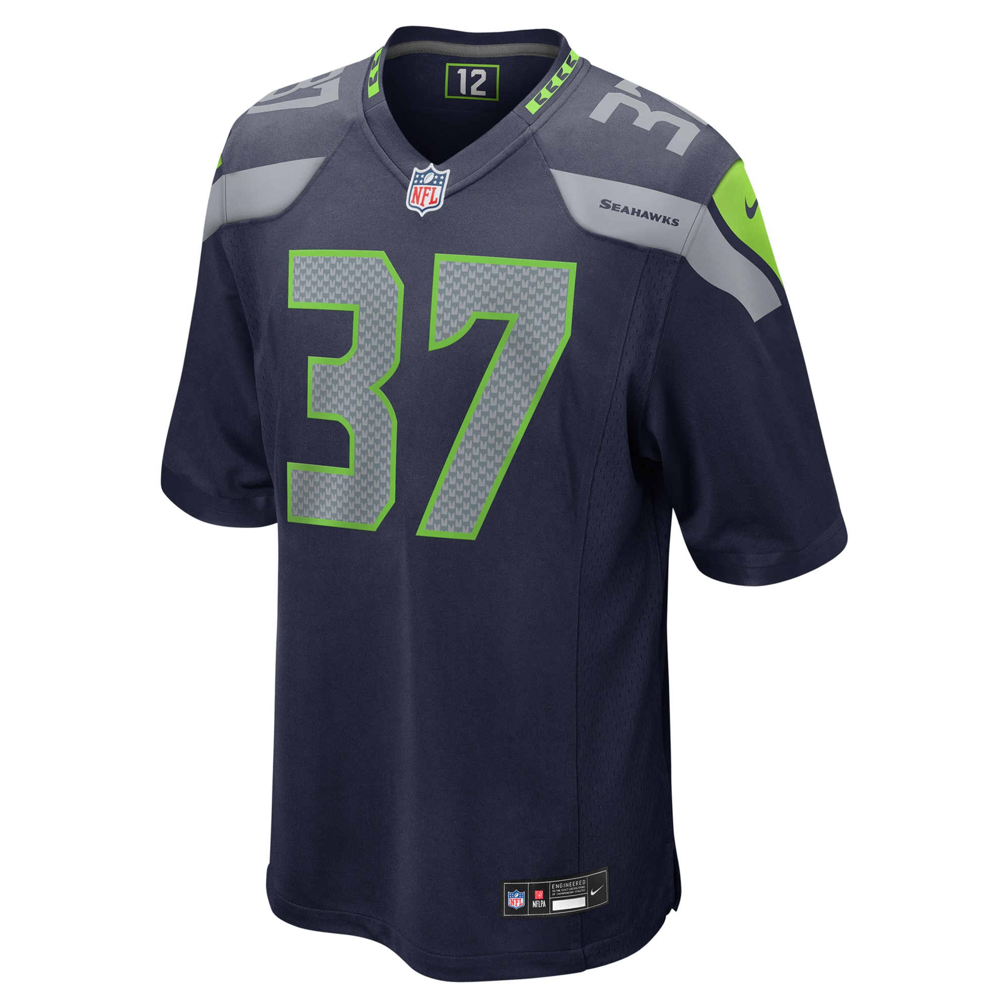Alternative view of Damarion Williams Seattle Seahawks Game Jersey - Men's