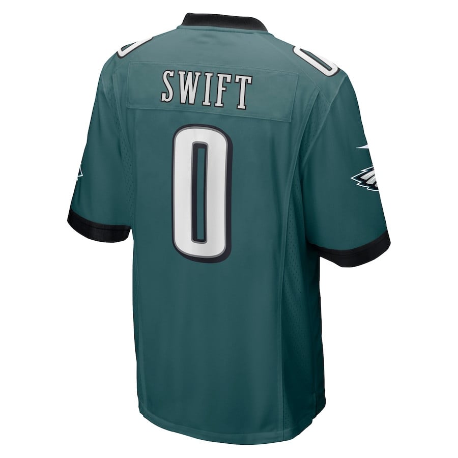 D'Andre Swift #0 Philadelphia Eagles Game Jersey - Men's | Midnight Green - Image 3