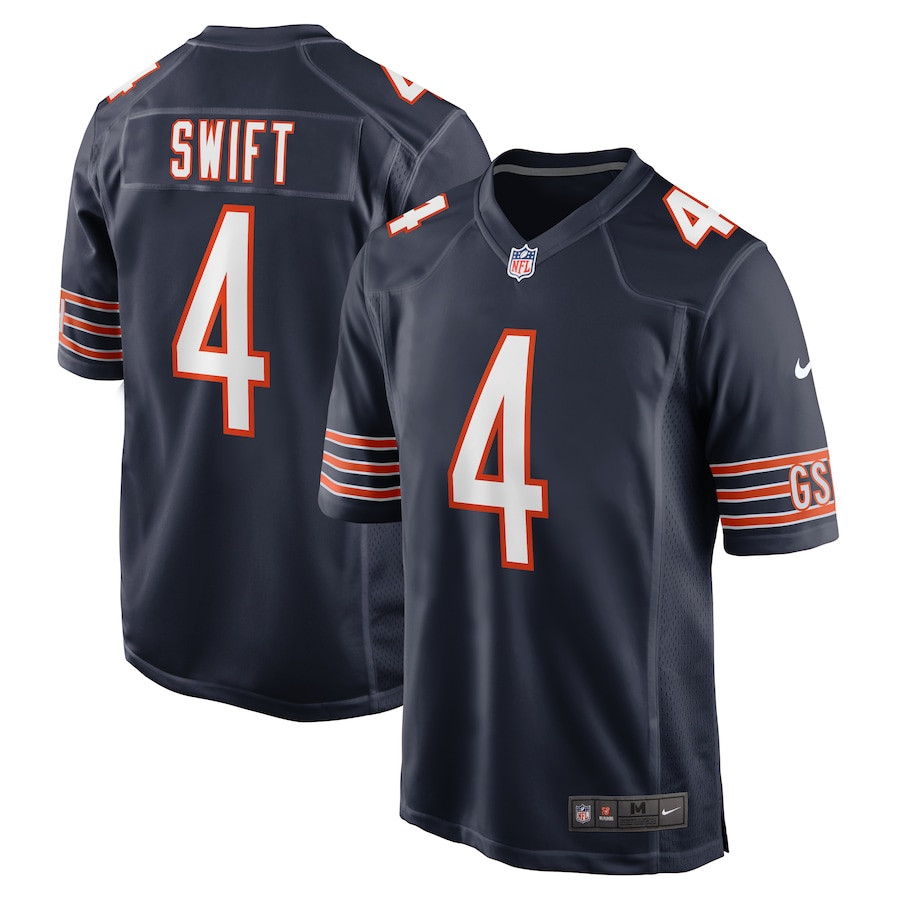 D'Andre Swift #4 Chicago Bears Game Jersey - Men's | Navy