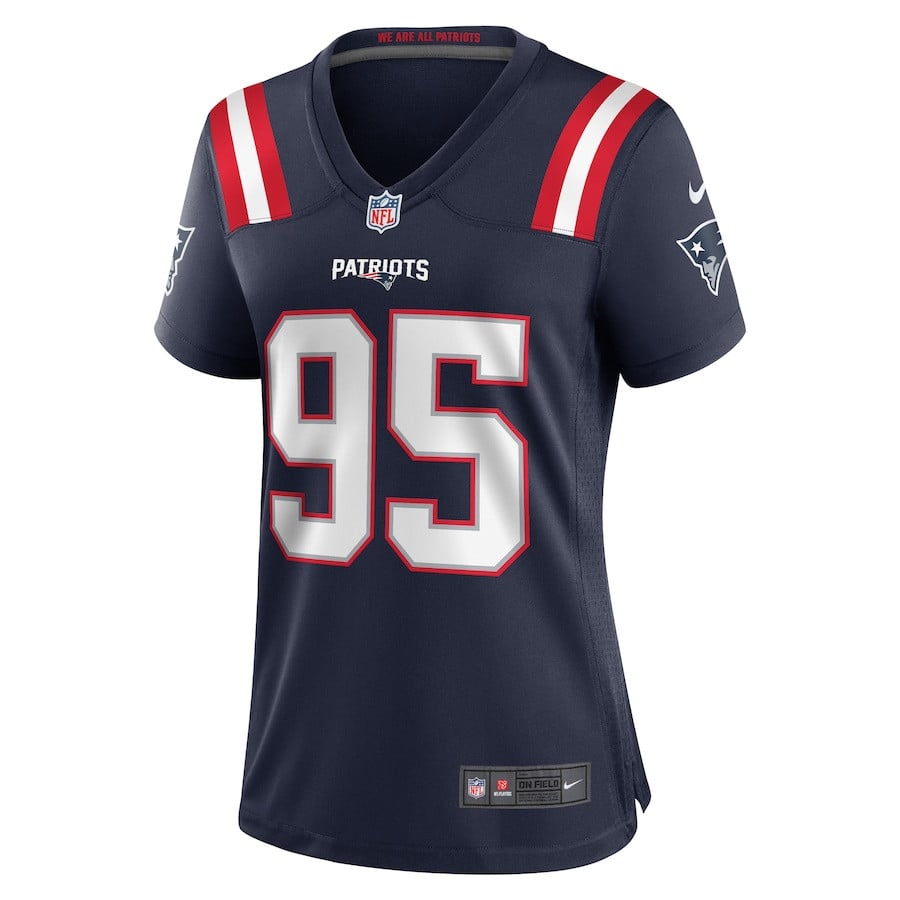 Alternative view of Daniel Ekuale #95 New England Patriots Game Jersey - Women's | Navy